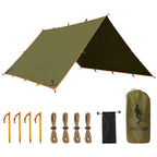 Free Soldier Waterproof Portable Tarp Multifunctional Outdoor Camping Traveling Awning Backpacking Tarp Shelter Rain Tarp (Brown