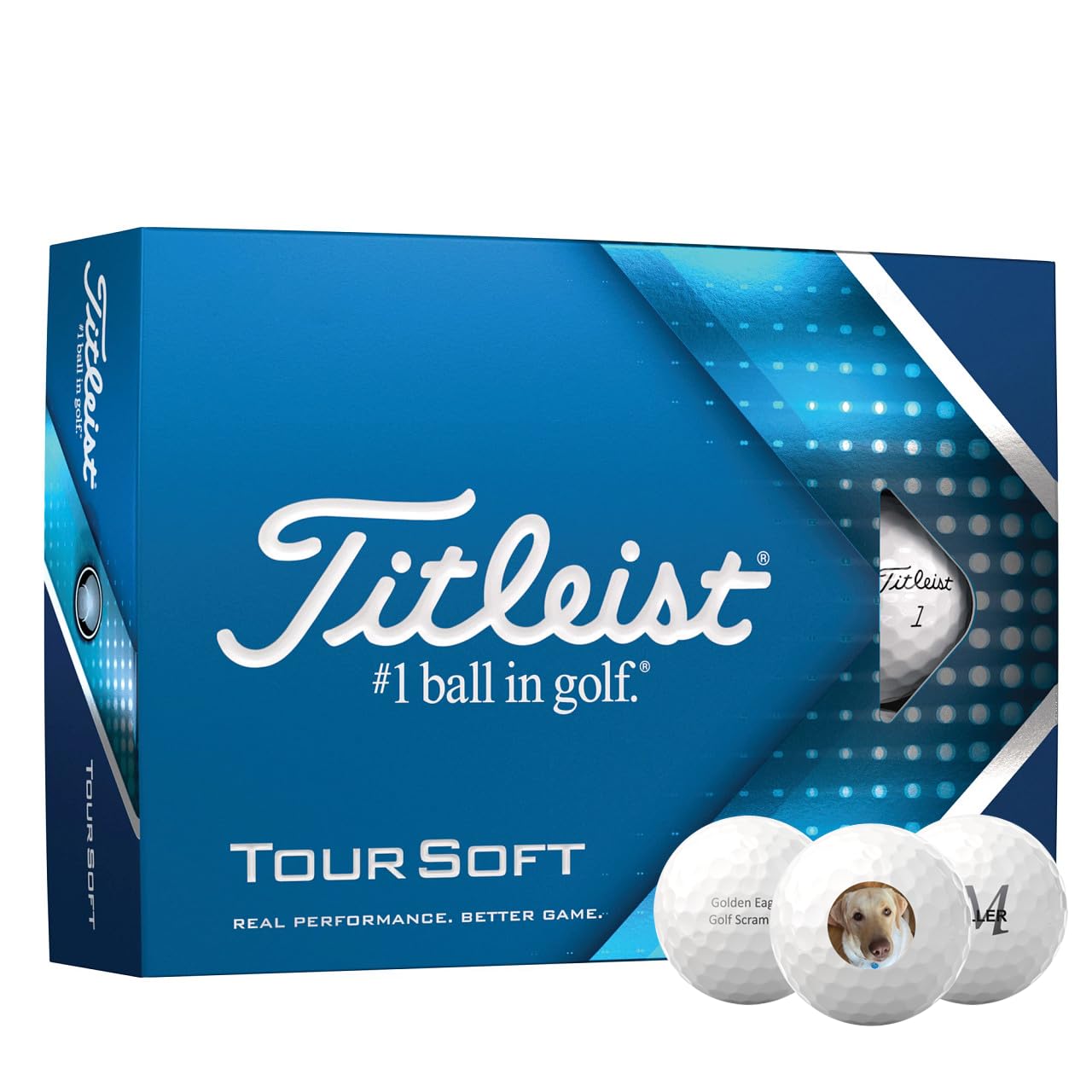 Titleist Tour Soft Custom Golf Ball, Box of 12 | Personalize Golf Balls with Logo, Photo, or Text | Great Gifts for Parties, Cor