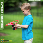 Discovery Toys Sky Spin Flying Aerial Disc Launcher | 2 Large Wings Kid-Powered Learning | Stem Toy Early Childhood Development