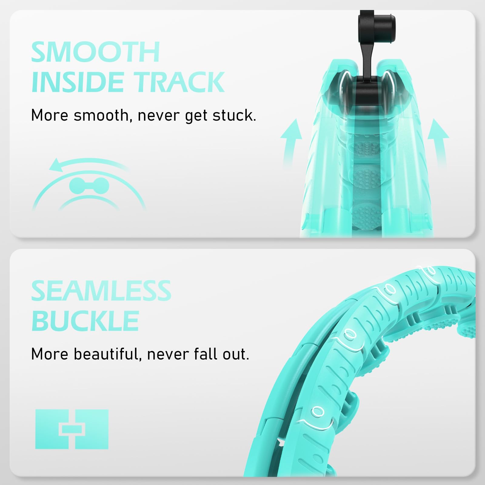 JLoibao Weighted Hula Circle with 26/32 Links(56-66 Inch) for Adults Weight Loss, Infinity Fitness Hoop Plus Size, for Women Sma