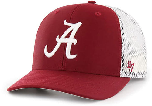 '47 Alabama Crimson Tide Mens Womens Trucker Adjustable Snapback Razor Red White Hat