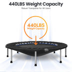 Bcan 48'''' Foldable Mini Trampoline For Adults Max Load 440Lbs, Fitness Rebounder With Adjustable Foam Handlebar, Exercise Tram