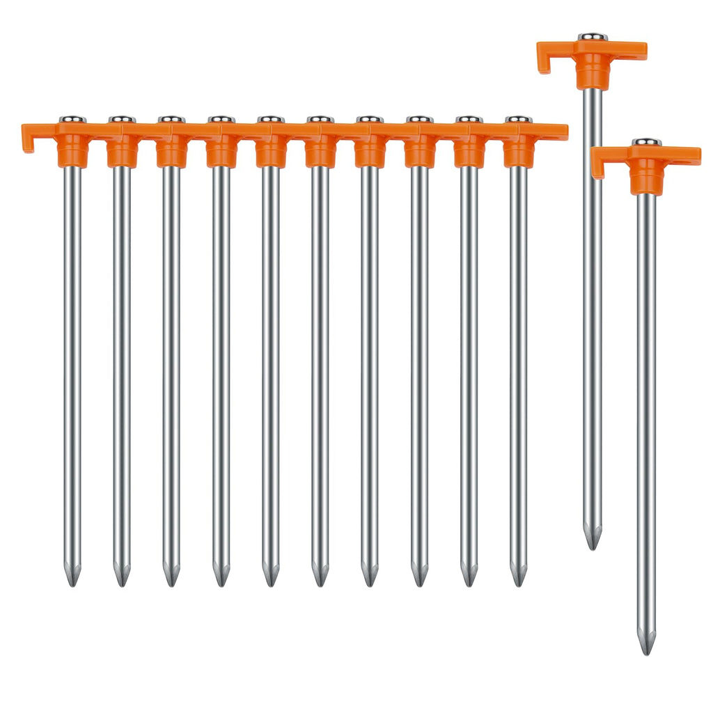12Pcs Tent Stakes Heavy Duty Camping Stakes,Avoforest 7.1Inch Non-Rust Metal Tent Pegs Ground Stakes Tent Spikes Camping,Hiking