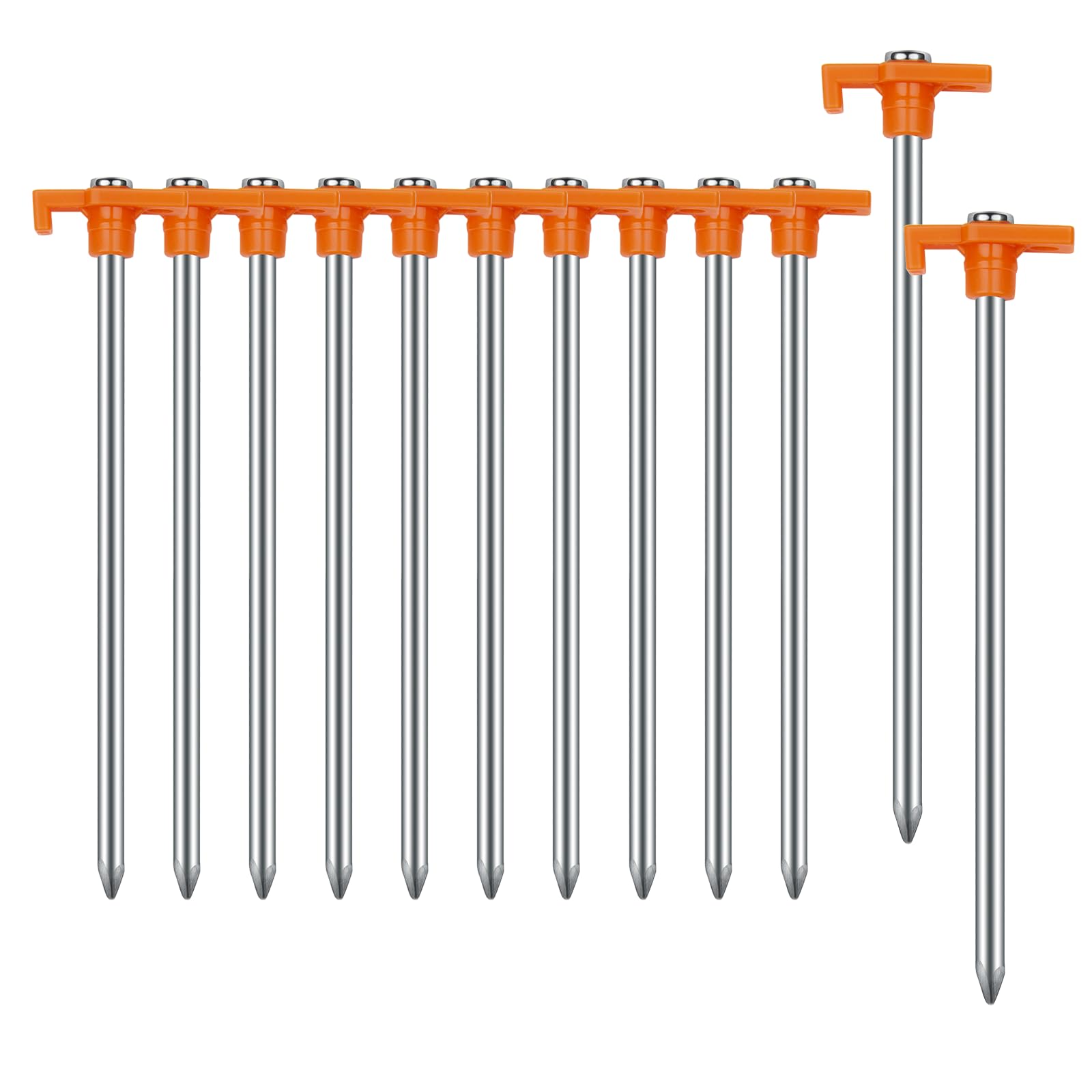 12Pcs Tent Stakes Heavy Duty Camping Stakes,Avoforest 7.1Inch Non-Rust Metal Tent Pegs Ground Stakes Tent Spikes Camping,Hiking