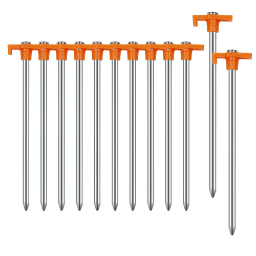 12Pcs Tent Stakes Heavy Duty Camping Stakes,Avoforest 7.1Inch Non-Rust Metal Tent Pegs Ground Stakes Tent Spikes Camping,Hiking