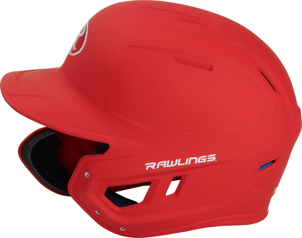 Rawlings 2022 Mach 1-Tone Matte Baseball Batting Helmet W/Lhb Adjext, Senior, Matte Scarlet