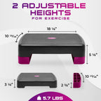 Yes4All Aerobic Exercise Step Platform - Purple/Black