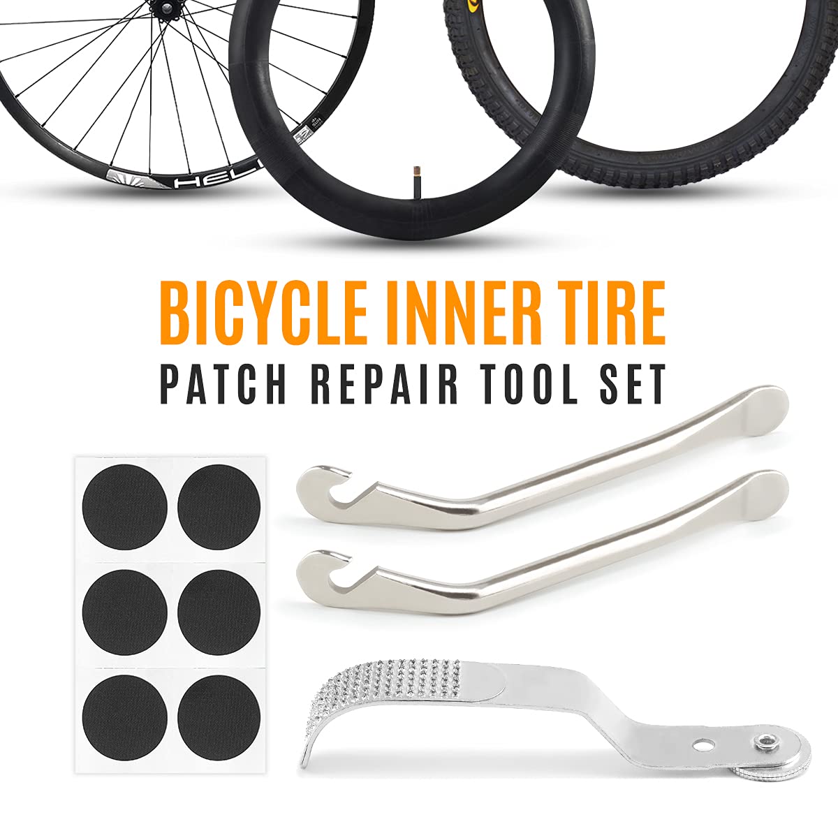 Epessa Bike Tools Bag With Bike Repair Tool Kits Includs Emergency Chain Repair Tool Set Multi Screw Tool Set, Glue-Less Tire Pa