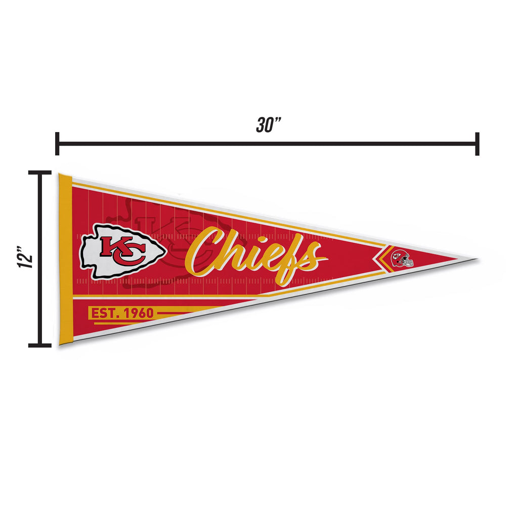 Rico Industries Nfl Football Kansas City Chiefs Classic 12'' X 30'' Felt Wall D  Cor Pennant - Great For Home/Bed Room/Man Cave