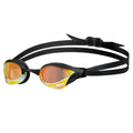 Arena Unisex Cobra Core Swipe Anti-Fog Racing Swim Goggles For Men And Women Polycarbonate Mirror Lens, Yellow Copper/Black