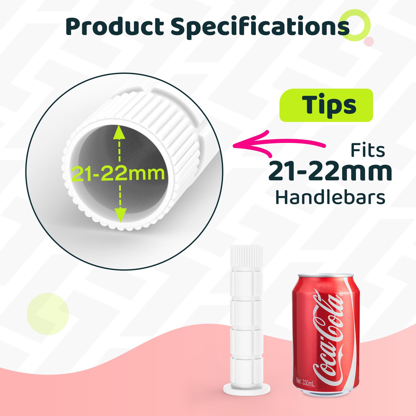 Saplize Bike Handlebar Grips, For Kids Girls Boys Bikes, Balance Bikes, Road Bikes And Scooters, Length 49, White