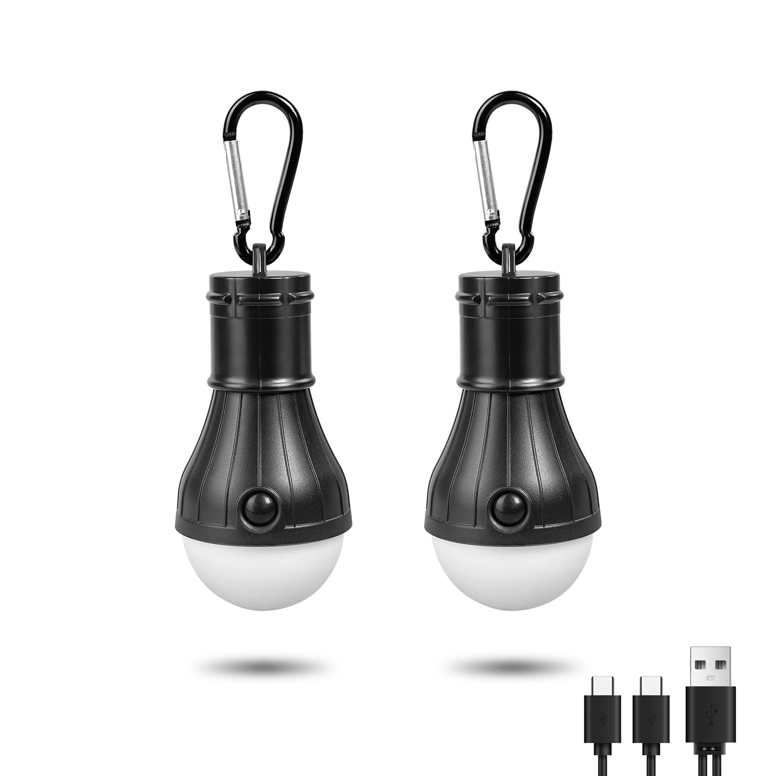 Jarxin Led Camping Lantern USB Rechargeable,Outdoor Tent Lights for Camping Hanging,Kids with Clip Hook Camping Flashlight (2 Pa