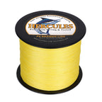 Hercules Braided Fishing Line 1500M 1640Yds 10Lbs-200Lbs Pe Superline 8 Strands (Yellow 90Lb/40.8Kg 0.50Mm)