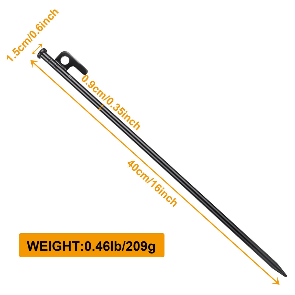 Abuff 12 Pcs 16 Inch Tent Stakes Heavy Duty Metal Tent Pegs