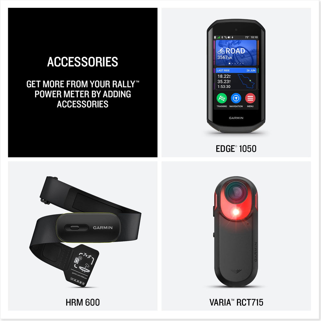 Garmin Rally RK/XC210, Dual-Sensing Power Meter Bundle Road and Off-Road Riding, with Cycling Dynamics, Rechargeable, Easy-to-Tr