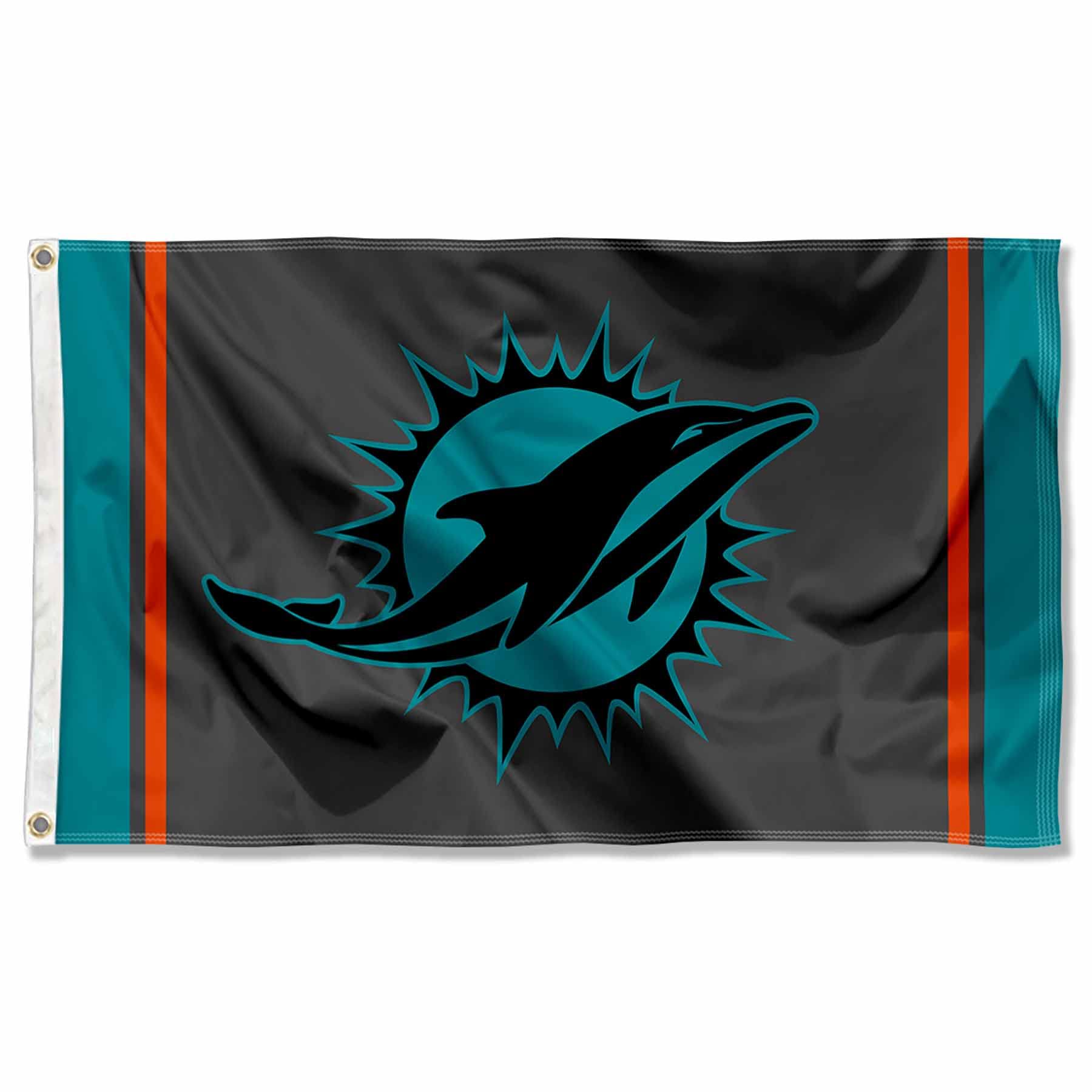 Miami Dolphins Blackout Sideline Flag Outdoor Indoor 3x5 Foot Banner