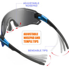 Rt100 Wrap Around Frameless Cycling Triathlon Volleyball Blue Sunglasses Women Men