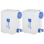 Redswing 2 Pack 4 Gallon/15L Portable Water Container With Spigot, Water Storage Carrier For Camping Outdoor Hiking, Bpa Free