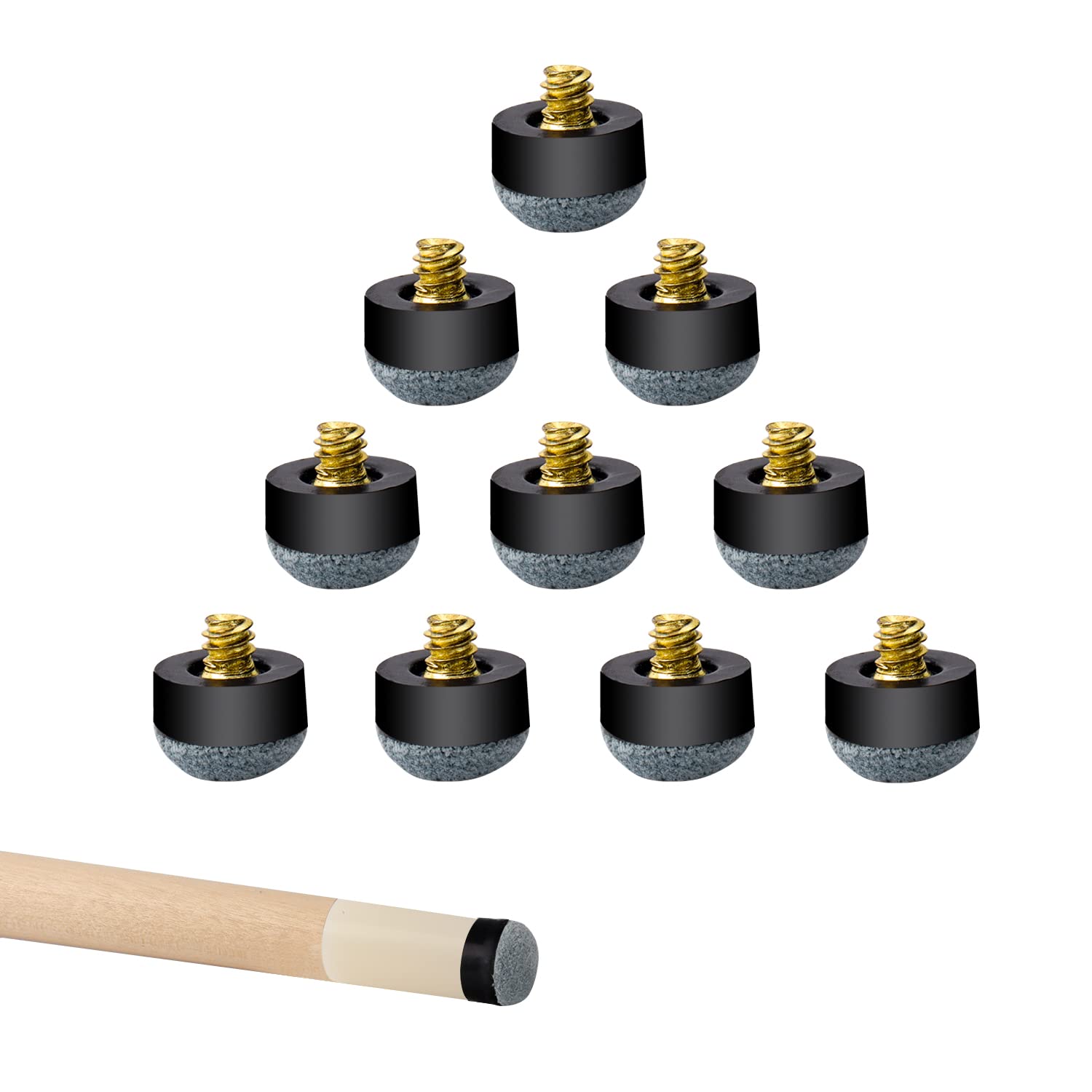 Gse 10 Pieces 12Mm/13Mm Billiard Cue Tips, Soft Pool Cue Tips, Pool Cue Stick Screw-On Tips Replacement (13Mm, Soft Tip)