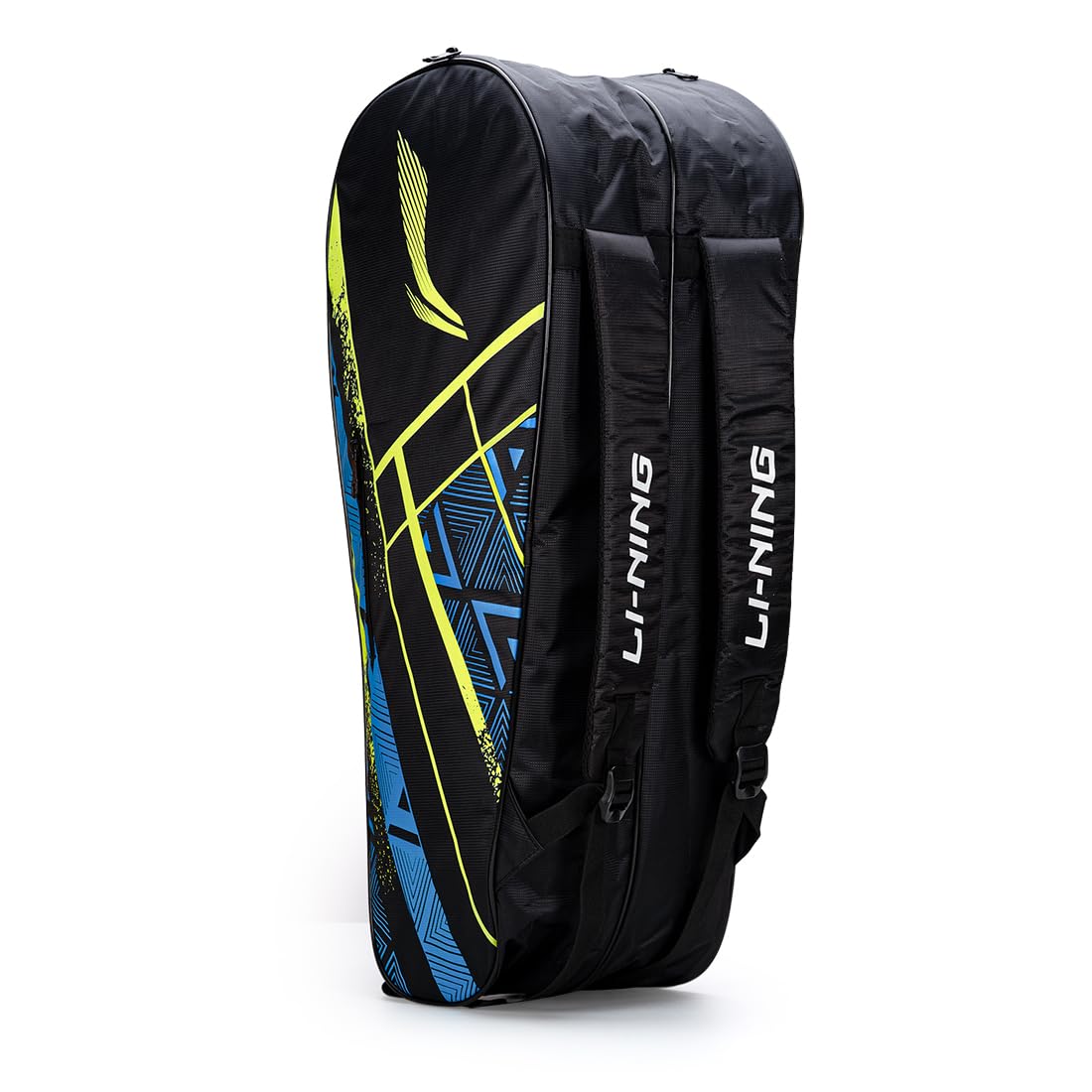 LiNing Raider Max Double Zipper Polyester Badminton Kit Bag (Black/Blue) | Unbreakable Zippers | Easy Mobility | Unisex  Men,