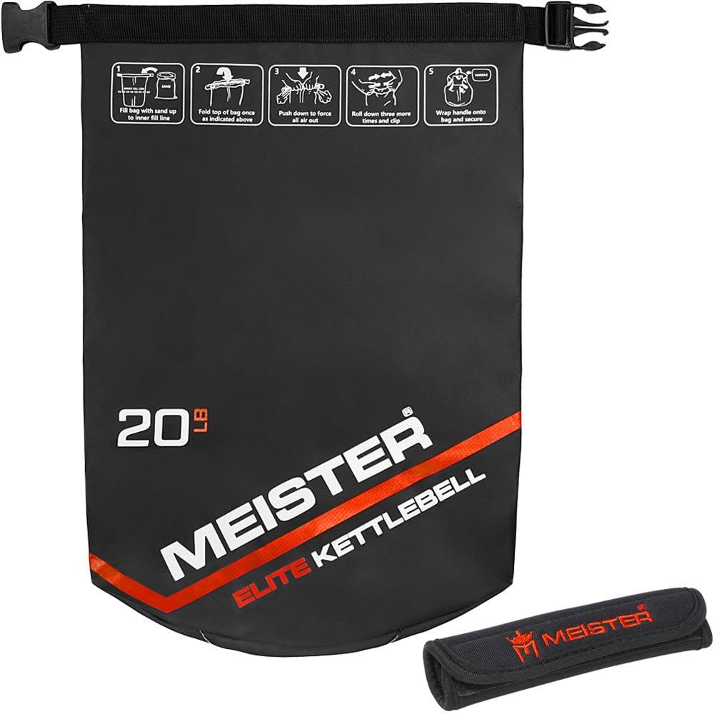 Meister Elite Portable Sand Kettlebell - Soft Sandbag Weight - 20Lb / 9.0Kg