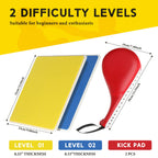 Lenwen 2 Pcs Taekwondo Rebreakable Boards And 2 Kick Pads For Martial Arts Reusable Breaking Boards For Kids Adults Plastic Kara