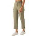 zsenoxaxi Womens Lightweight Hiking Pants Stretchy Quick Dry Capri Cargo Pants with Pockets for Golf Casual Travel Outdoor(Pine