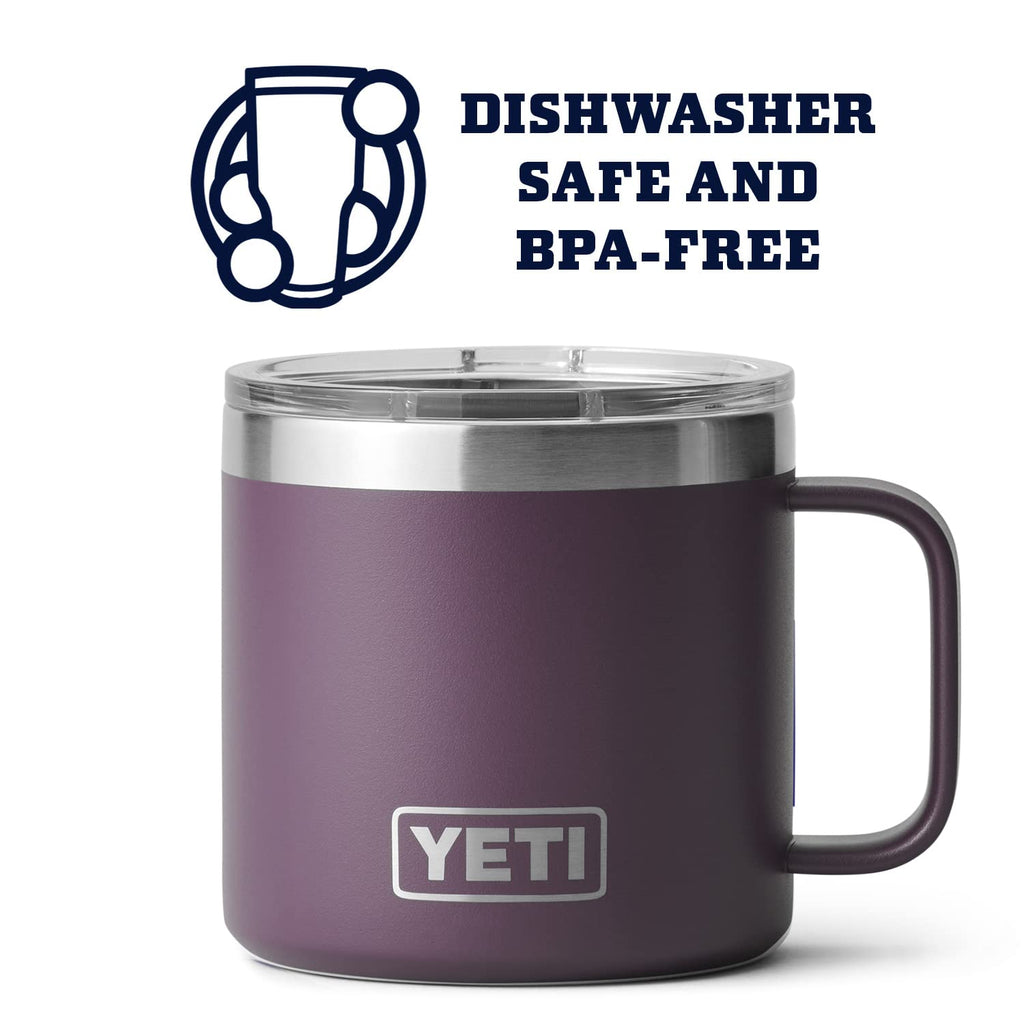 Yeti Stainless Steel Rambler Drinking_Cup, Vacuum Insulated, With Magslider Lid, 14 Ounces, Nordic Purple