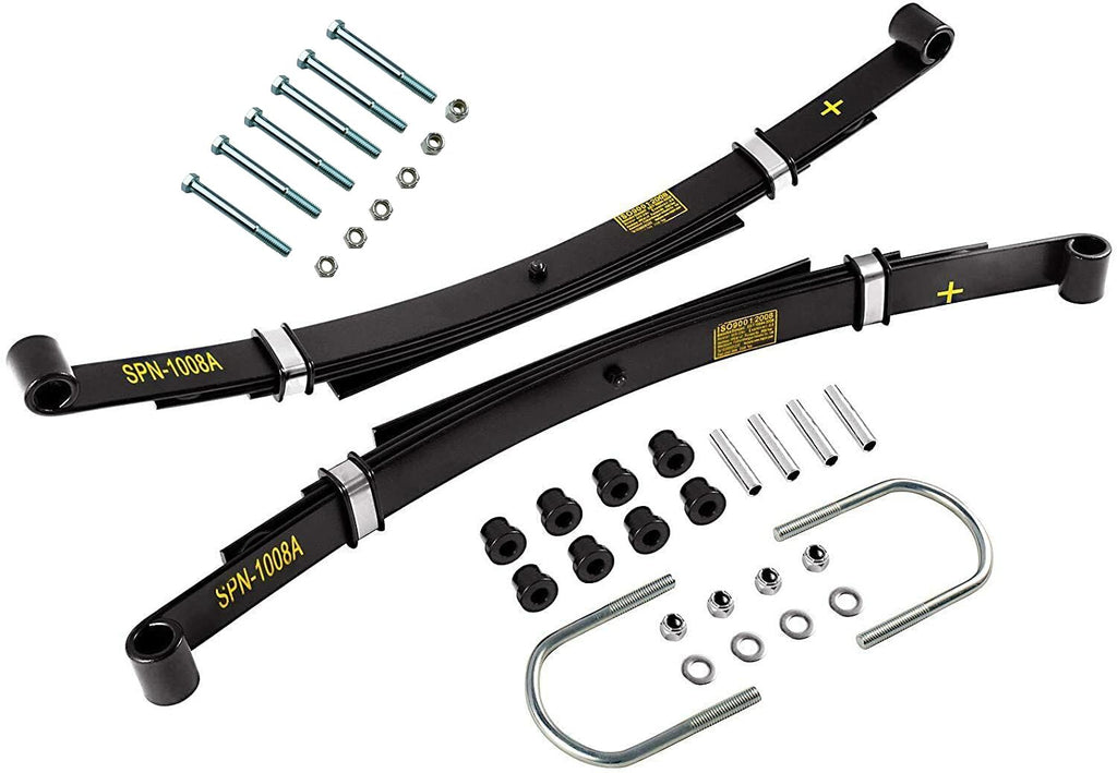 Huskey Parts Company Heavy Duty Rear Leaf Springs For Club Car Ds Golf Cart 1982+ (4 Leafsset Of 2), Bushing Kits & U Bolt Kits