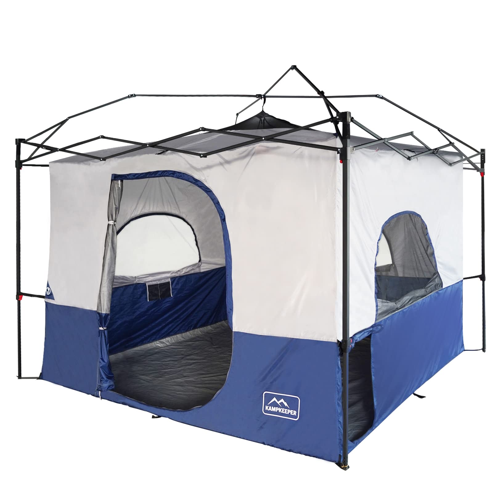 KAMPKEEPER Camping Inner Tent for Pop Up Canopy Tent, Converts 10 'x10 ' Straight Leg Canopy into Camping Tent, with 1 Dog Hole-