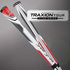 Superstroke Traxion Tour Golf Club Grip, White/Red/Gray (Midsize) | Advanced Surface Texture That Improves Feedback And Tack | E