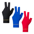 Comidox 3Pcs Man Woman Elastic Lycra Left Hand 3 Fingers Billiard Cue Glove for Shooters Carom Pool Snooker Cue Sport Red&Blue&B