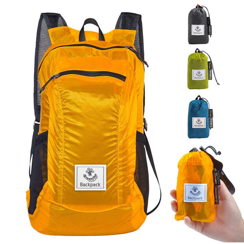 4Monster Hiking Daypack,Water Resistant Lightweight Packable Backpack for Travel Camping Outdoor (A-orange, 32L)