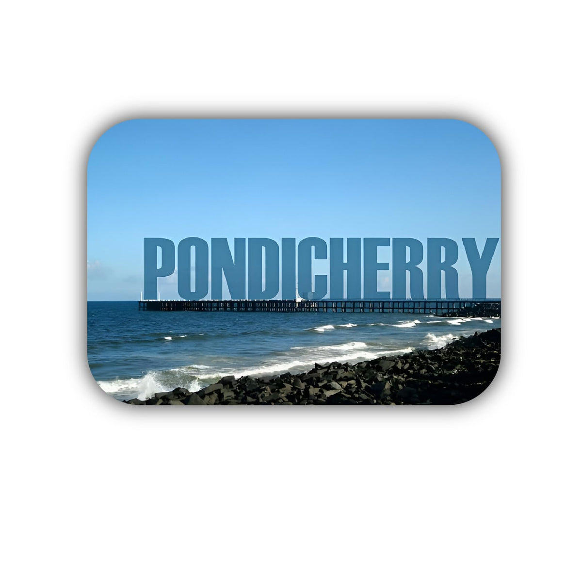 ISEE 360 Pondicherry Rectangular Fridge Magnet for Home/Refrigerator/Kitchen/Office Doors Decoration Multicolor Souvenir Gift L 