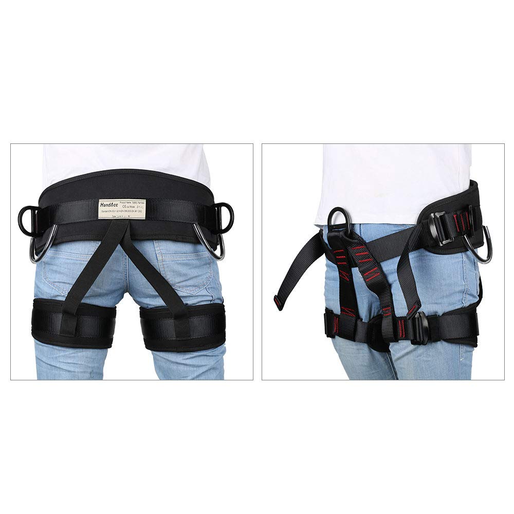 Handacc Climbing Belts, Thicken Professional Half Body Safety Belt Climbing Gear For Mountaineering, Tree Climbing, Fire Rescue,