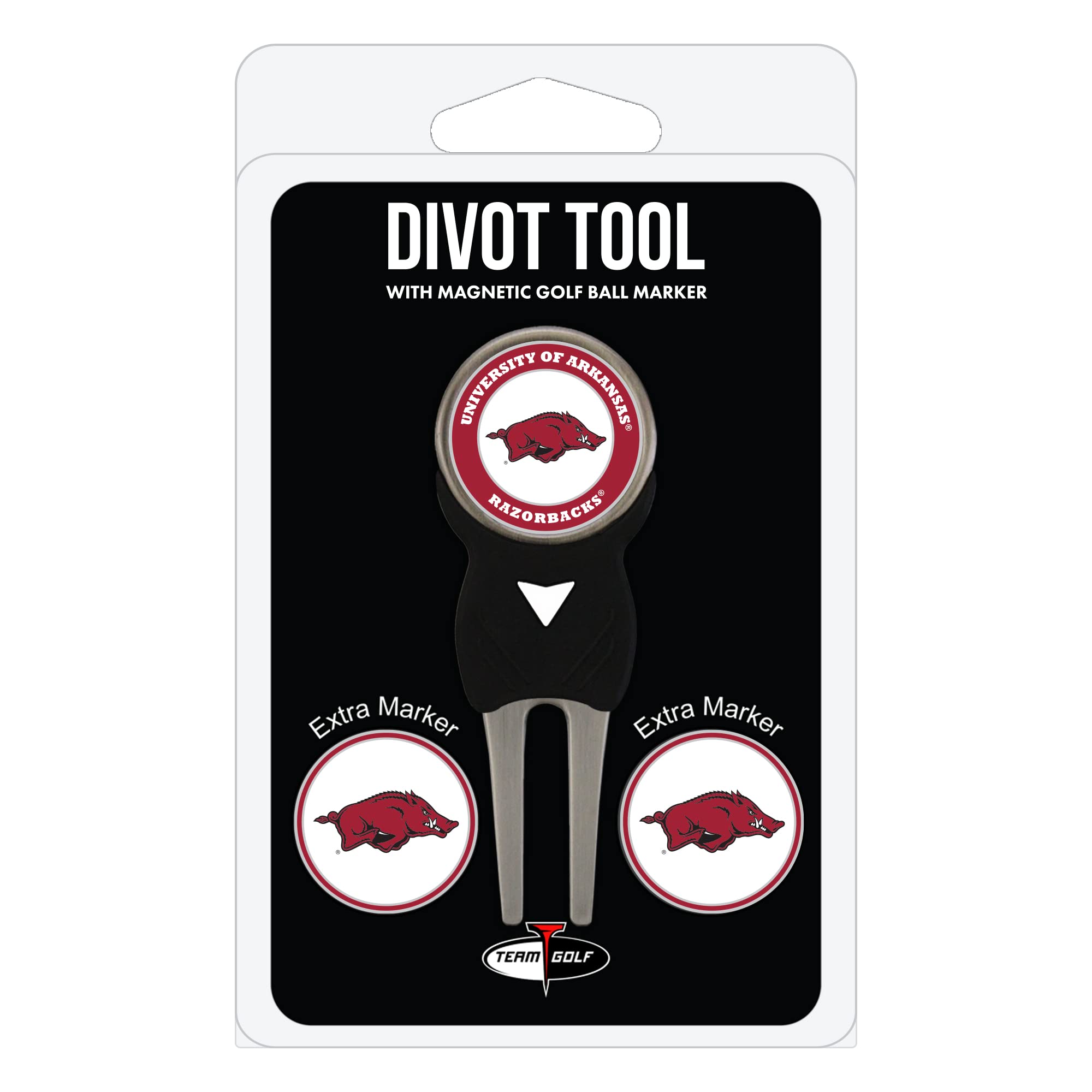 Team Golf Ncaa Arkansas Razorbacks Divot Tool Pack With 3 Golf Ball Markers Divot Tool With 3 Golf Ball Markers Pack, Markers Ar