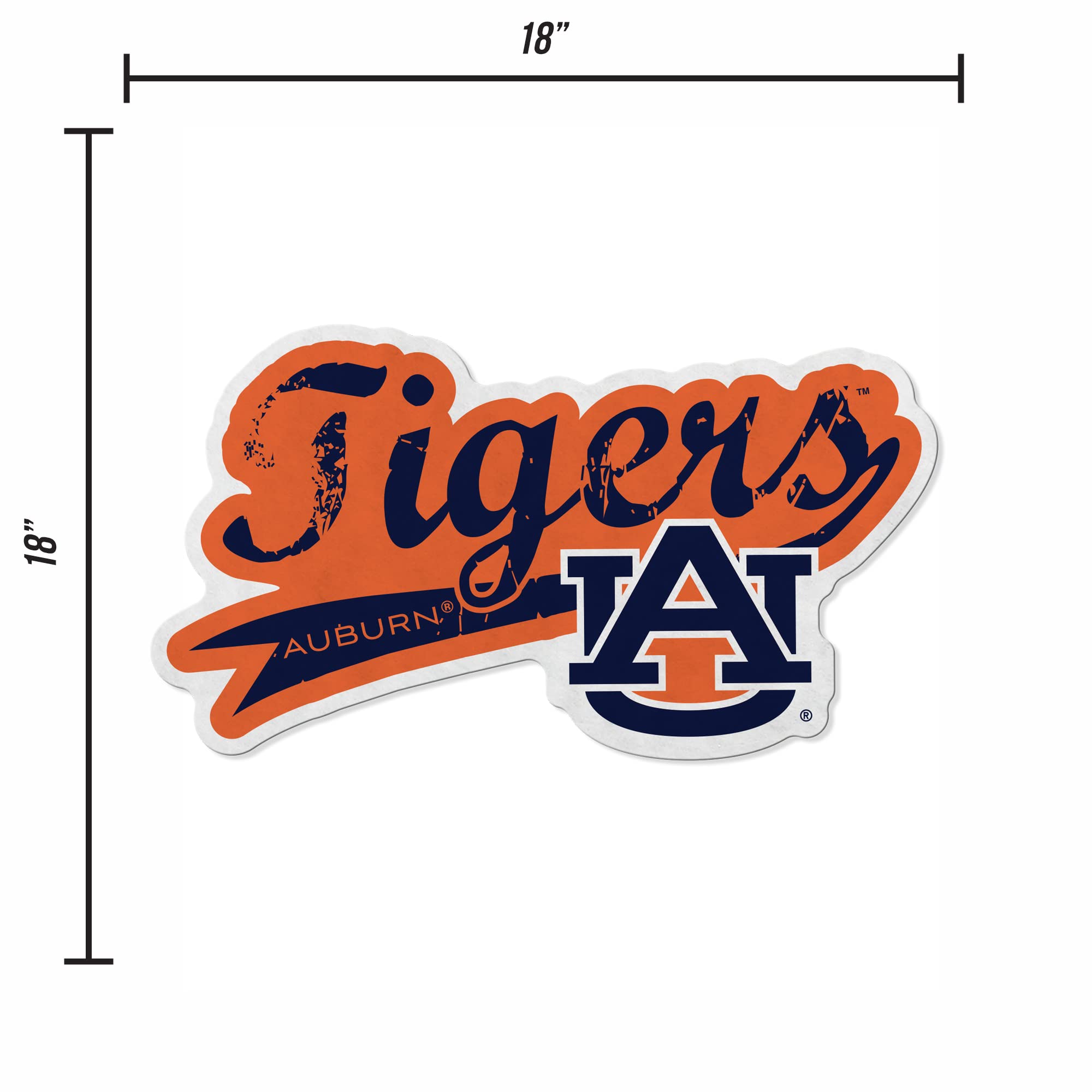 Rico Industries Ncaa Auburn Tigers Distressed Shape Cut Pennant - Home And Living Room D  Cor - Soft Felt Ez To Hang 18X0.10X18