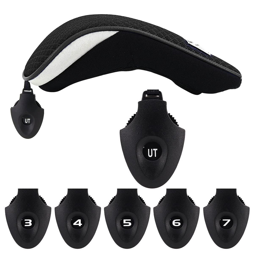Big Teeth Golf Hybrid Head Covers Set Headcovers Utility Ut Club Protector Meshy With Interchangeable Number Tag (2 Pcs)