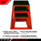 Jfit Plyometric Jump Box Set Of 3 - 12'', 18'', 24'', Red/Black