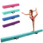 Fincome 8Ft Folding Balance Beam, Portable Gymnastics Beam Equipment With Non Slip Rubber Base & Suede Cover For Training/Practi