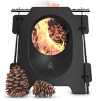 Berleben Stker Wood Burning Camp Stove - Stainless Steel Portable Stove For Camping, Backpacking, & Hiking - 18Oz Folding Campin