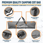 Alpcour Camping Cot Bag?For Outdoor Camping, Travel And Beach - 42 Inch Heavy Duty Polyester Fabric Replacement Bag Fits Most Co