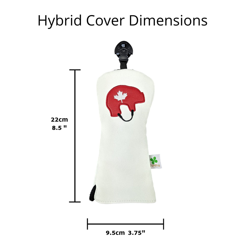 Foretra - Limited Edition Hockey Helmet Canada Hybrid Headcover - Tour Quality Golf Club Cover - Style And Customize Your Golf B