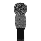 Scott Edward Knit Golf Club Cover With A Pom Set Of 4 Orderly Black And White Dot Head Covers Protect Driver Wood(460Cc) Fairway