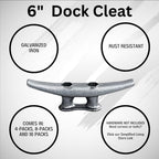 Simplified Living 6'' Boat Dock Cleats: Rough Cast Hot Dipped Galvanized Iron: 4, 8, 16 Pack (8 Pack)