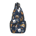 Nmbvcxz Cute dog Sling Bag for Women Men Crossbody Sling Backpack Casual Travel Hiking Daypack Chest Shoulder Bags