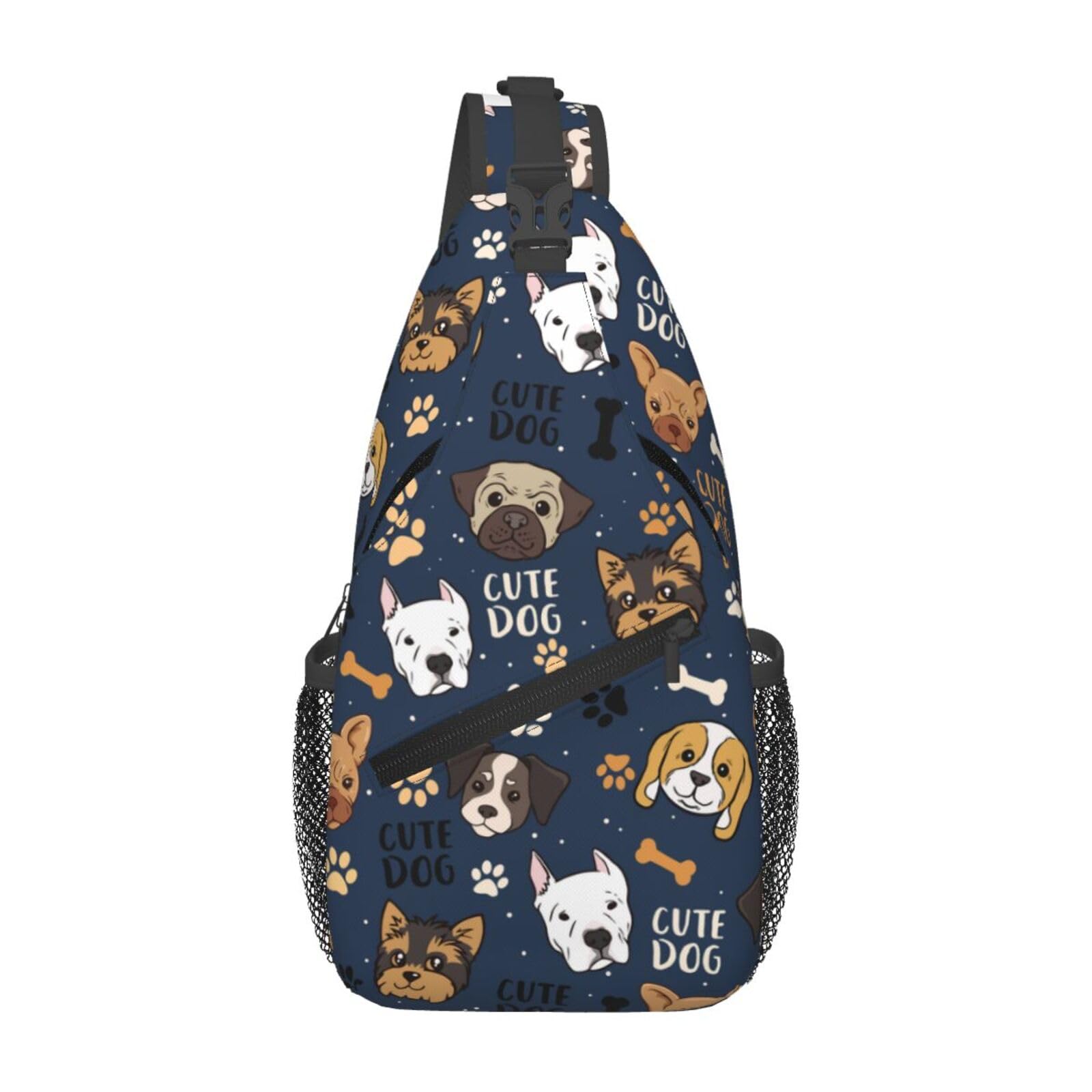 Nmbvcxz Cute dog Sling Bag for Women Men Crossbody Sling Backpack Casual Travel Hiking Daypack Chest Shoulder Bags