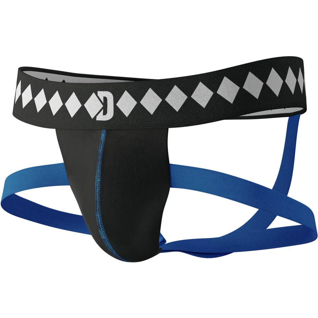 Diamond Mma Four-Strap Jock Strap Supporter With Built-In Athletic Cup Pocket For Sports, Large