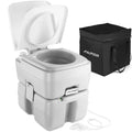 Alpcour Portable Toilet - Compact Indoor & Outdoor Commode W/Travel Bag For Camping, Rv, Boat - Piston Pump Flush, 5.3 Gallon Wa