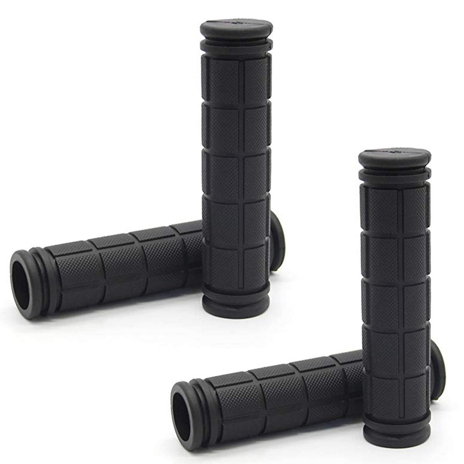 Helonge Bike Handlebar Grips, Non-Slip Rubber Bicycle Handle Bar Wraps For Kids Bikes(7 Colors) (Black)